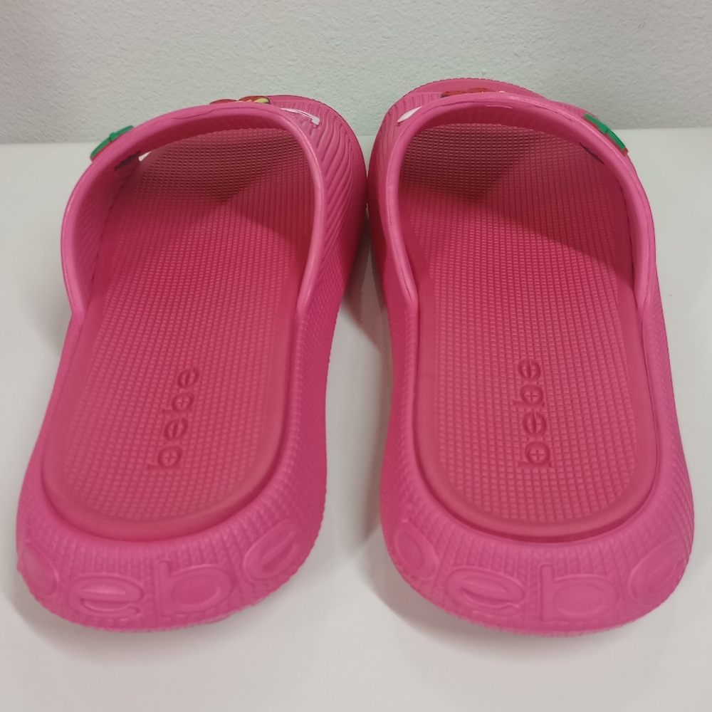 Slippers. BeBe. Pink. Berry Decals. Size 9. NWOT. - Picture 3 of 4